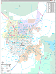 Greater Las Vegas Metro Area Wall Map Premium Style 2026